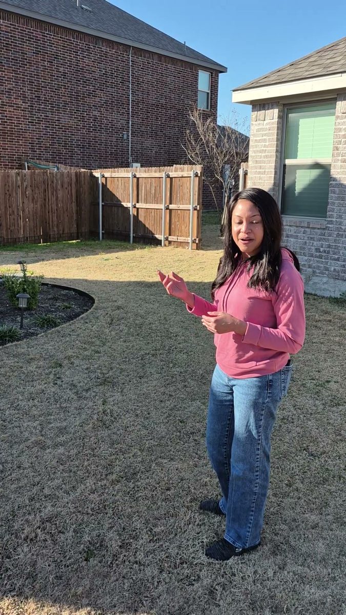 Homeowner filmed on site after a backyard clear-out job