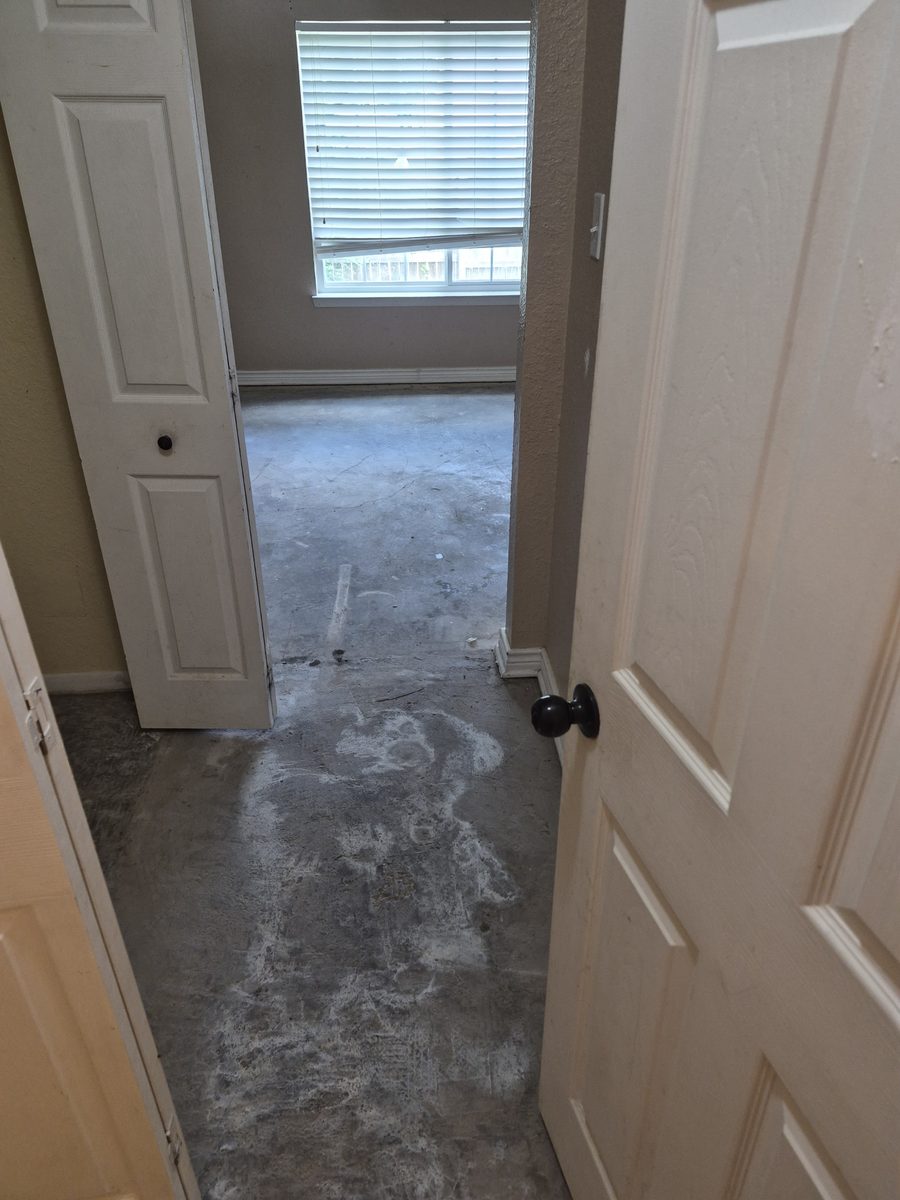 Empty room cleared to the slab and ready for the next trade